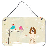 Caroline'S Treasures Christmas Presents Friends Russian Spaniel Wall Or Door Hanging Prints Bb2503Ds812, 8 X 12