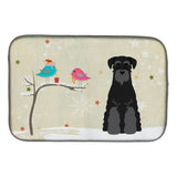 Caroline'S Treasures Christmas Presents Between Friends Standard Schnauzer Black Dish Drying Mat, 14 X 21