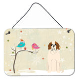 Caroline'S Treasures Christmas Presents Friends Saint Bernard Wall Or Door Hanging Prints Bb2507Ds812, 8 X 12