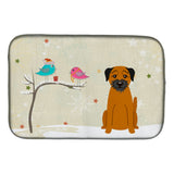 Caroline'S Treasures Christmas Presents Between Friends Border Terrier Dish Drying Mat, 14 X 21