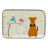 Caroline'S Treasures Christmas Presents Between Friends Airedale Dish Drying Mat, 14 X 21