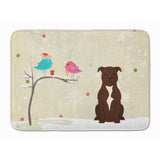 Caroline'S Treasures Christmas Bull Terrier Chocolate Floor Mat, 19 X 27, Multicolor