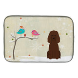 Caroline'S Treasures Christmas Presents Between Friends Irish Water Spaniel Dish Drying Mat, 14 X 21