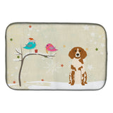 Caroline'S Treasures Christmas Presents Between Friends Brittany Spaniel Dish Drying Mat, 14 X 21