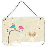 Caroline'S Treasures Christmas Presents Friends Papillon Sable White Wall Or Door Hanging Prints Bb2549Ds812, 8 X 12