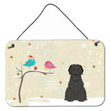 Caroline'S Treasures Christmas Presents Between Friends Briard Black Wall Or Door Hanging Prints Bb2553Ds812, 8 X 12,