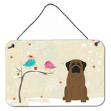 Caroline'S Treasures Christmas Presents Friends Bullmastiff Wall Or Door Hanging Prints Bb2556Ds812, 8 X 12