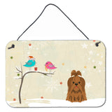 Caroline'S Treasures Christmas Presents Friends Shih Tzu Chocolate Wall Or Door Hanging Prints Bb2558Ds812, 8 X 12