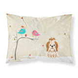 Caroline'S Treasures Christmas Presents Between Friends Shih Tzu Red White Fabric Standard Pillowcase Bb2559Pillowcase, Multic