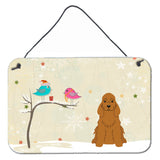 Caroline'S Treasures Christmas Presents Friends Cocker Spaniel Red Wall Or Door Hanging Prints Bb2567Ds812, 8 X 12
