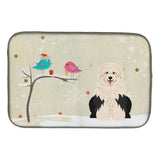 Caroline'S Treasures Christmas Presents Between Friends Old English Sheepdog Dish Drying Mat, 14 X 21