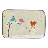 Caroline'S Treasures Christmas Presents Between Friends Wire Fox Terrier Dish Drying Mat, 14 X 21