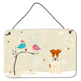 Caroline'S Treasures Christmas Presents Between Friends Wire Fox Terrier Wall Or Door Hanging Prints Bb2573Ds812, 8 X 12