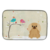 Caroline'S Treasures Christmas Presents Between Friends Pekingese Fawn Sable Dish Drying Mat, 14 X 21