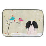 Caroline'S Treasures Black/White Christmas Presents Between Friends Pekingnese Dish Drying Mat, 14 X 21