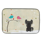Caroline'S Treasures Christmas Presents Between Friends Chinese Crested Black Dish Drying Mat, 14 X 21