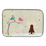 Caroline'S Treasures Christmas Presents Between Friends Chinese Crested Cream Dish Drying Mat, 14 X 21