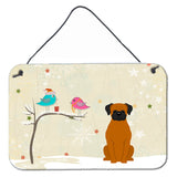 Caroline'S Treasures Christmas Presents Between Friends Fawn Boxer Wall Or Door Hanging Prints Bb2587Ds812, 8 X 12, Mu