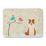 Caroline'S Treasures Christmas Border Collie Red White Floor Mat, 19 X 27, Multicolor