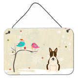 Caroline'S Treasures Christmas Presents Friends Bull Terrier Dark Brindle Wall Or Door Hanging Prints Bb2608Ds812, 8 X 12,