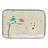 Caroline'S Treasures Christmas Presents Between Friends Bull Terrier Dish Drying Mat, 14 X 21