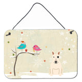 Caroline'S Treasures Christmas Presents Friends Bull Terrier White Wall Or Door Hanging Prints Bb2610Ds812, 8 X 12