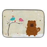 Caroline'S Treasures Christmas Presents Between Friends Chow Red Dish Drying Mat, 14 X 21