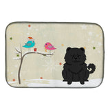 Caroline'S Treasures Christmas Presents Between Friends Chow Black Dish Drying Mat, 14 X 21