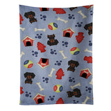 Caroline'S Treasures Bb2745Ktwl Dog House Dachshund Black Tan Kitchen Towel, 25 X 15, Multicolor