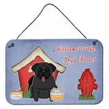 Caroline'S Treasures Dog House Collection Pug Black Wall Or Door Hanging Prints Bb2760Ds812, 8 X 12, Multicolor
