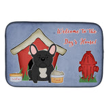 Caroline'S Treasures Dog House Collection French Bulldog Black Dish Drying Mat, 14 X 21