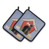 Caroline'S Treasures Dog House Collection Manchester Terrier Pair Of Pot Holders Bb2782Pthd, 7.5Hx7.5W, Multicolor