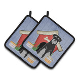 Caroline'S Treasures Dog House Collection Standard Schnauzer Black Grey Pair Of Pot Holders Bb2788Pthd, 7.5Hx7.5W, Multicolor,