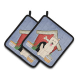 Caroline'S Treasures Dog House Collection White German Shepherd Pair Of Pot Holders Bb2799Pthd, 7.5Hx7.5W, Multicolor