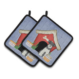 Caroline'S Treasures Dog House Collection Miniature Schanuzer Salt & Pepper Pair Of Pot Holders Bb2808Pthd, 7.5Hx7.5W, Multico