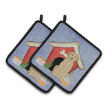 Caroline'S Treasures Dog House Collection Yellow Labrador Pair Of Pot Holders Bb2809Pthd, 7.5Hx7.5W, Multicolor