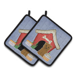 Caroline'S Treasures Dog House Collection Glen Of Imal Tan Pair Of Pot Holders Bb2814Pthd, 7.5Hx7.5W, Multicolor