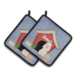 Caroline'S Treasures Dog House Collection Poodle White Pair Of Pot Holders Bb2824Pthd, 7.5Hx7.5W, Multicolor