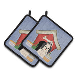 Caroline'S Treasures Dog House Collection Shih Tzu Black White Pair Of Pot Holders Bb2842Pthd, 7.5Hx7.5W, Multicolor