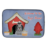 Caroline'S Treasures Dog House Collection Shih Tzu Black Silver Dish Drying Mat, 14 X 21