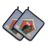 Caroline'S Treasures Dog House Collection Cocker Spaniel Black Tan Pair Of Pot Holders Bb2847Pthd, 7.5Hx7.5W, Multicolor