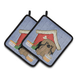 Caroline'S Treasures Dog House Collection Pekingnese Tan Pair Of Pot Holders Bb2856Pthd, 7.5Hx7.5W, Multicolor