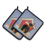 Caroline'S Treasures Dog House Collection English Toy Terrier Pair Of Pot Holders Bb2863Pthd, 7.5Hx7.5W, Multicolor