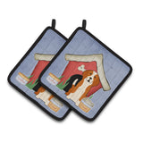 Caroline'S Treasures Dog House Collection English Foxhound Pair Of Pot Holders Bb2864Pthd, 7.5Hx7.5W, Multicolor