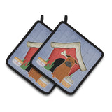 Caroline'S Treasures Dog House Collection Chinese Chongqing Dog Pair Of Pot Holders Bb2865Pthd, 7.5Hx7.5W, Multicolor