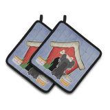 Caroline'S Treasures Dog House Collection Chinese Crested Black Pair Of Pot Holders Bb2866Pthd, 7.5Hx7.5W, Multicolor