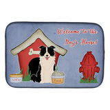 Caroline'S Treasures Dog House Collection Border Collie Black White Dish Drying Mat, 14 X 21
