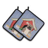 Caroline'S Treasures Dog House Collection English Bulldog Grey Brindle Pair Of Pot Holders Bb2880Pthd, 7.5Hx7.5W, Multicolor