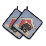 Caroline'S Treasures Dog House Collection Wire Haired Dachshund Dapple Pair Of Pot Holders Bb2882Pthd, 7.5Hx7.5W, Multicolor