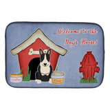 Caroline'S Treasures Dog House Collection Bull Terrier Black White Dish Drying Mat, 14 X 21